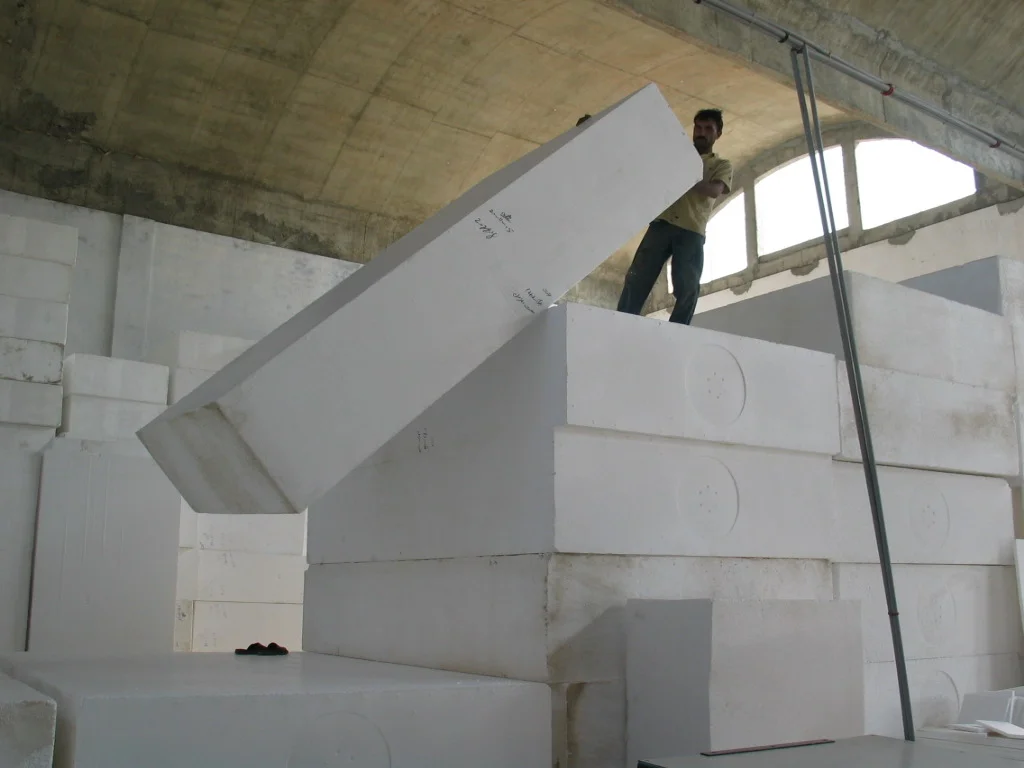 EPS block handling and stacking at TKG's Karachi warehouse