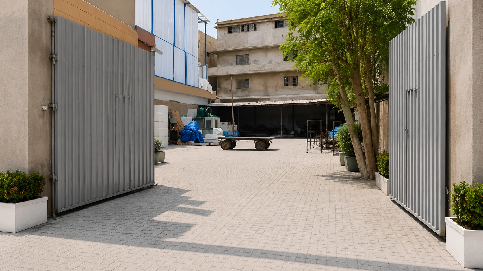 TKG factory entrance and courtyard, North Karachi