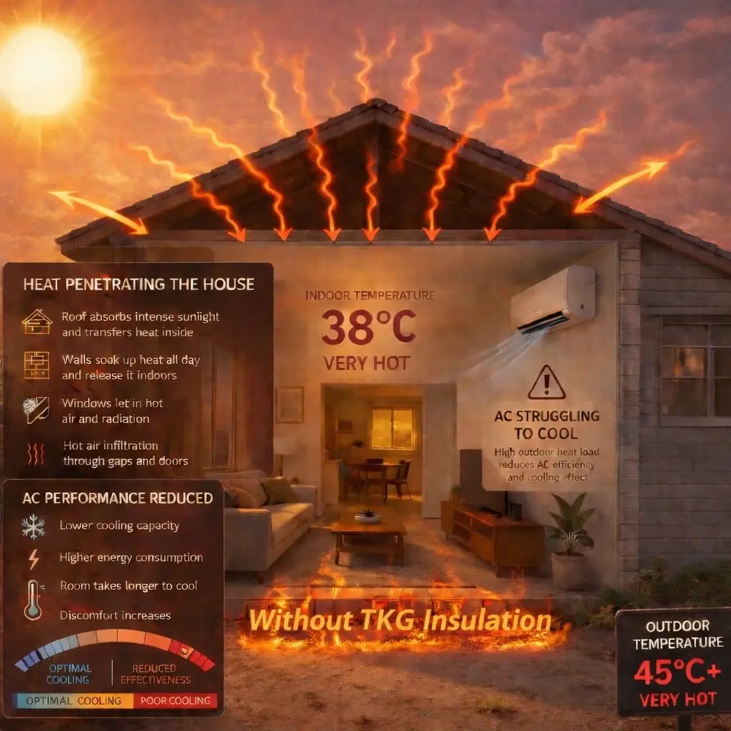 Without TKG insulation, indoor temperature test result